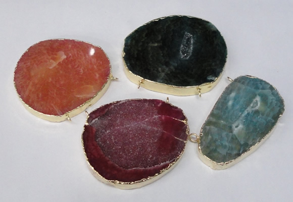 NGC284 30*55mm - 50*60mm freeform druzy agate connectors