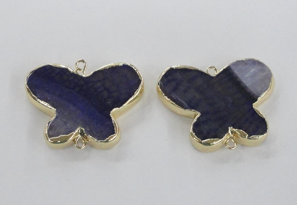 NGC318 30*38mm butterfly agate gemstone connectors wholesale