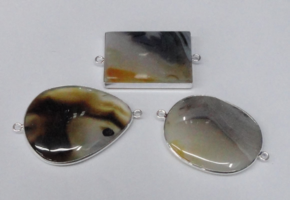 NGC358 25*35mm - 30*45mm freeform montana agate connectors