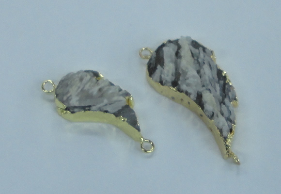 NGC365 18*30mm - 25*45mm wing-shaped agate gemstone connectors