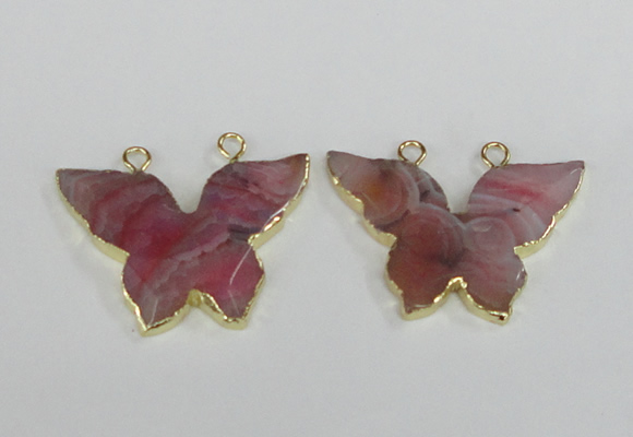 NGC408 30*40mm butterfly agate gemstone connectors wholesale