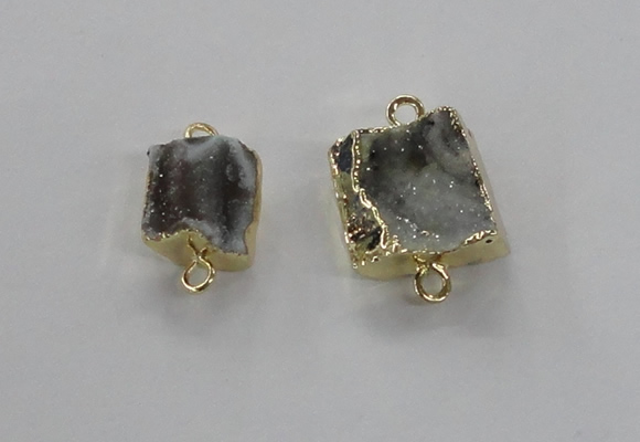 NGC426 12*14mm - 15*18mm freeform druzy agate connectors