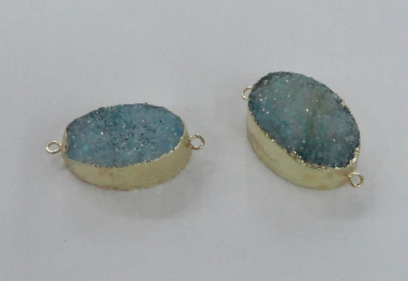 NGC474 20*30mm oval druzy agate gemstone connectors wholesale