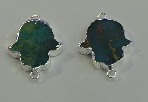 NGC5010 22*30mm - 25*35mm hamsahand serpentine jasper connectors