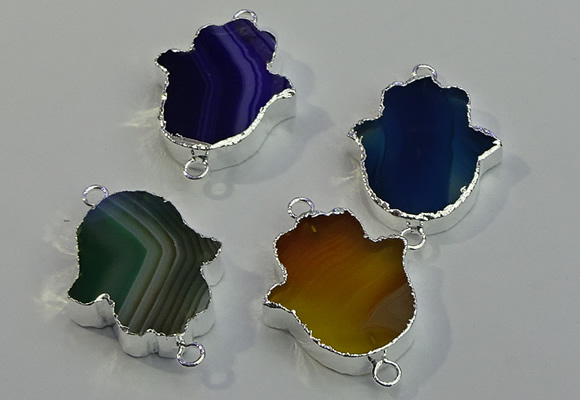 NGC5016 22*30mm - 25*35mm hamsahand agate gemstone connectors