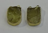 NGC5028 20*35mm - 25*40mm freeform lemon quartz connectors