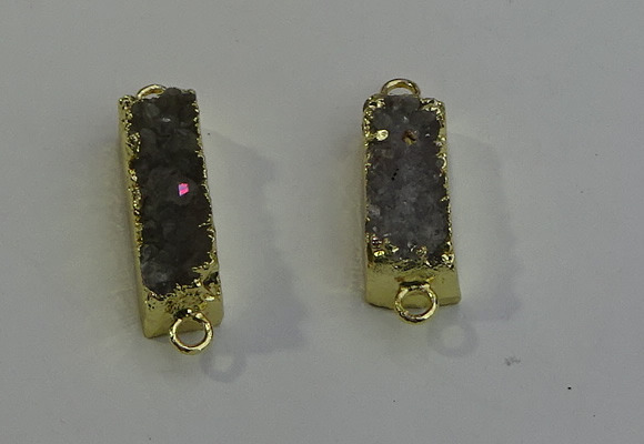 NGC5030 10*35mm - 10*40mm rectangle druzy agate connectors