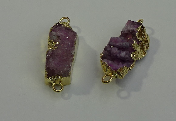 NGC5033 10*30mm - 10*35mm rectangle druzy quartz connectors