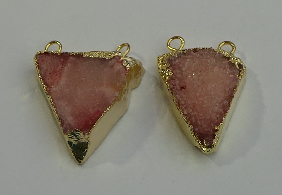 NGC5036 25*35mm - 30*35mm triangle druzy quartz connectors