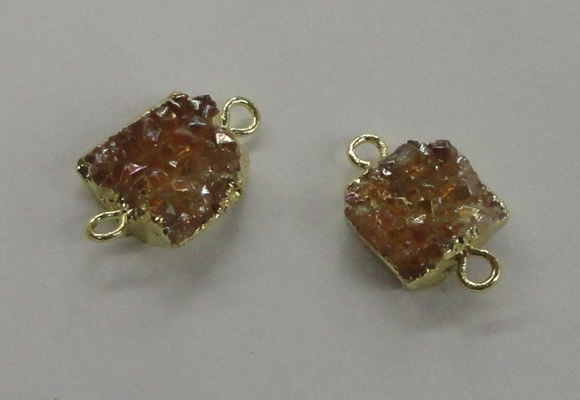 NGC506 8*10mm - 12*14mm freeform plated druzy agate connectors