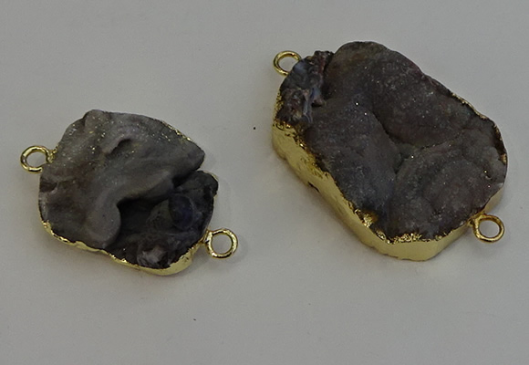 NGC5064 22*30mm - 30*40mm freeform druzy agate connectors
