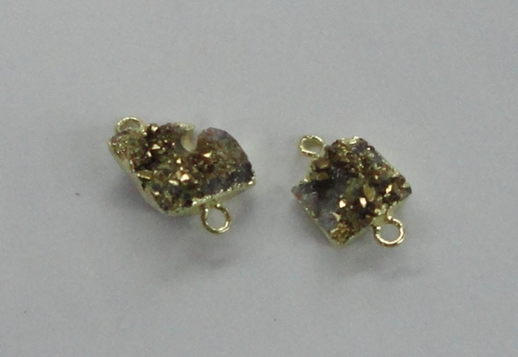 NGC507 8*10mm - 12*14mm freeform plated druzy agate connectors