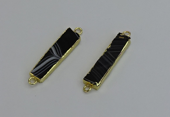 NGC5072 8*35mm - 10*40mm rectangle agate gemstone connectors