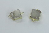 NGC511 15*16mm - 16*17mm freeform druzy agate connectors