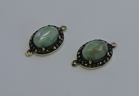 NGC5133 16*20mm oval amazonite gemstone gemstone connectors