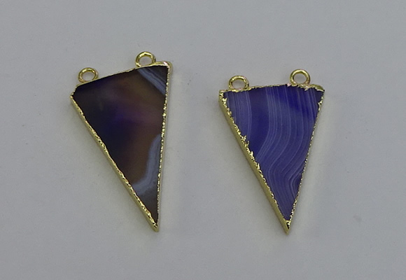 NGC5159 25*35mm - 30*40mm triangle agate gemstone connectors