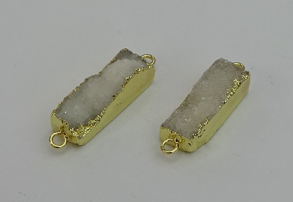 NGC5175 10*30mm - 11*32mm rectangle druzy agate connectors