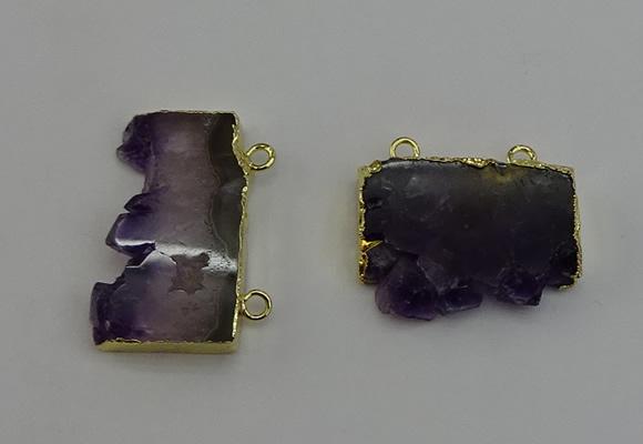 NGC5184 20*35mm - 22*40mm freeform druzy amethyst connectors