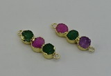 NGC5216 10*30mm druzy agate gemstone connectors wholesale