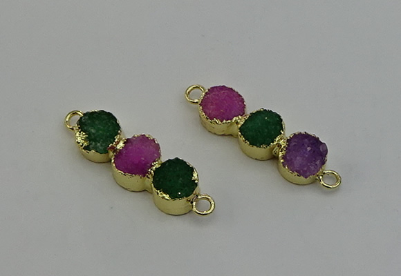 NGC5216 10*30mm druzy agate gemstone connectors wholesale