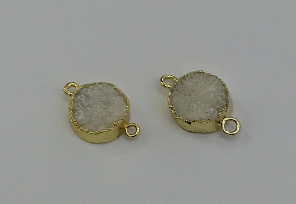NGC5248 15mm - 16mm coin druzy agate connectors wholesale