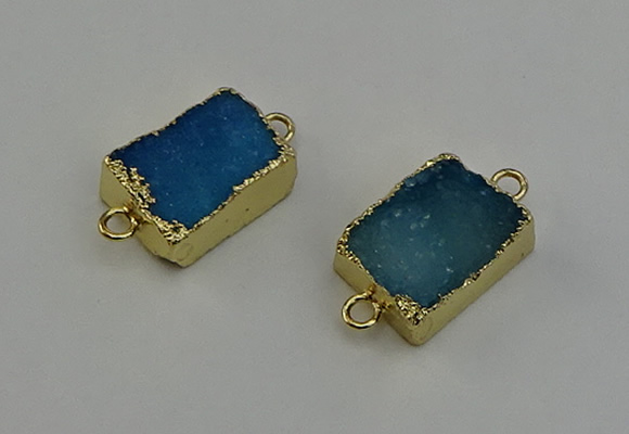 NGC5278 15*20mm - 16*22mm rectangle druzy agate connectors