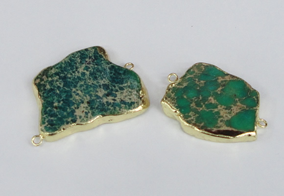 NGC528 20*30mm - 30*40mm freeform sea sediment jasper connectors