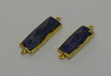 NGC5306 12*30mm - 15*35mm faceted rectangle lapis lazuli connectors