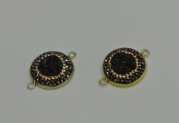 NGC5319 20mm - 22mm coin plated druzy agate connectors