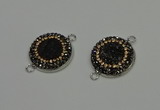 NGC5328 20mm - 22mm coin plated druzy agate connectors