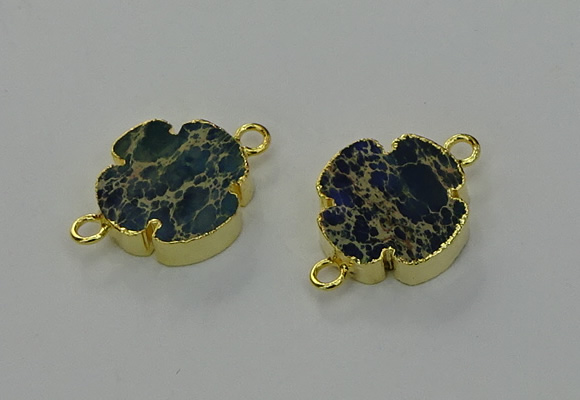 NGC5344 20mm flower sea sediment jasper connectors wholesale