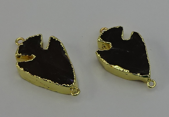 NGC5386 20*35mm - 25*40mm arrowhead smoky quartz connectors