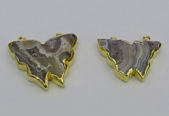 NGC5512 25*30mm - 30*40mm butterfly agate connectors wholesale