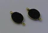 NGC5521 15*20mm freeform plated druzy agate connectors wholesale