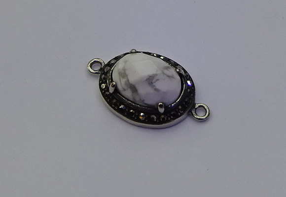 NGC5535 16*20mm oval white howlite connectors wholesale