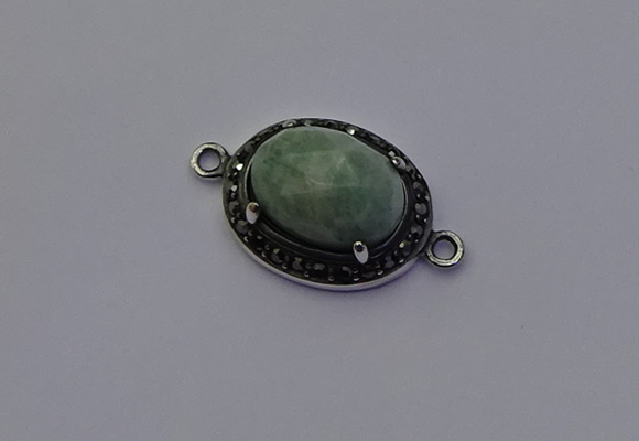 NGC5537 16*20mm oval amazonite gemstone connectors wholesale