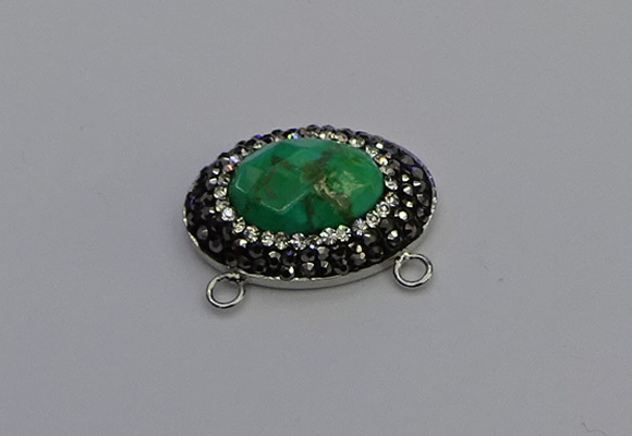 NGC5639 18*25mm faceted oval white howlite turquoise connectors