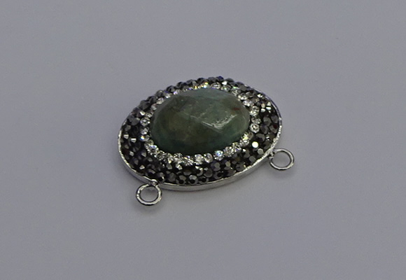 NGC5652 18*25mm faceted oval amazonite gemstone connectors