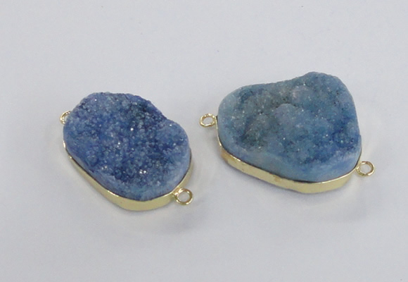 NGC566 18*25mm - 25*30mm freeform druzy agate connectors wholesale