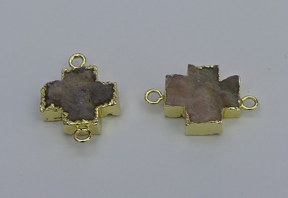 NGC5663 20*20mm - 22*22mm cross druzy agate connectors wholesale