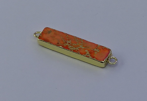 NGC5674 10*40mm rectangle sea sediment jasper connectors