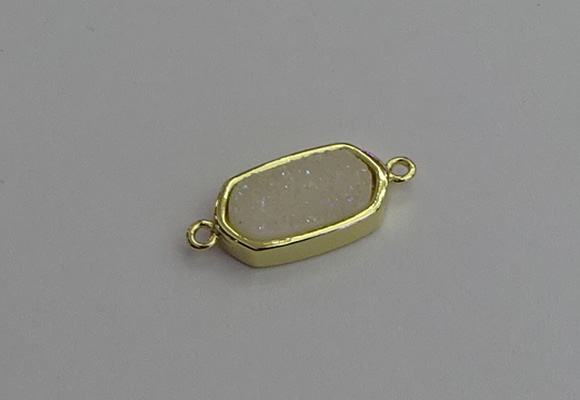 NGC5708 10*16mm freeform plated druzy quartz connectors