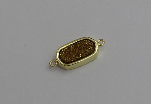 NGC5710 10*16mm freeform plated druzy quartz connectors
