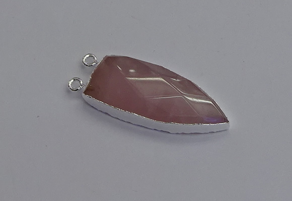 NGC5716 15*35mm - 16*45mm arrowhead rose quartz connectors
