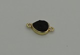 NGC5804 10*14mm flat teardrop plated druzy agate connectors