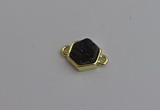NGC5857 12*12mm hexagon plated druzy agate connectors wholesale