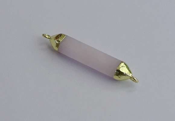 NGC5942 8*40mm tube rose quartz connectors wholesale