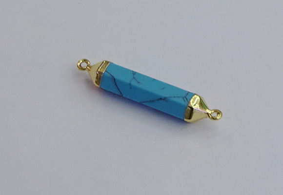 NGC5952 8*40mm tube white howlite connectors wholesale