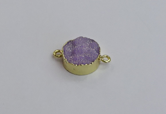 NGC5965 15mm coin plated druzy agate connectors wholesale