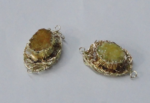 NGC609 22*30mm - 25*35mm freeform druzy agate connectors wholesale